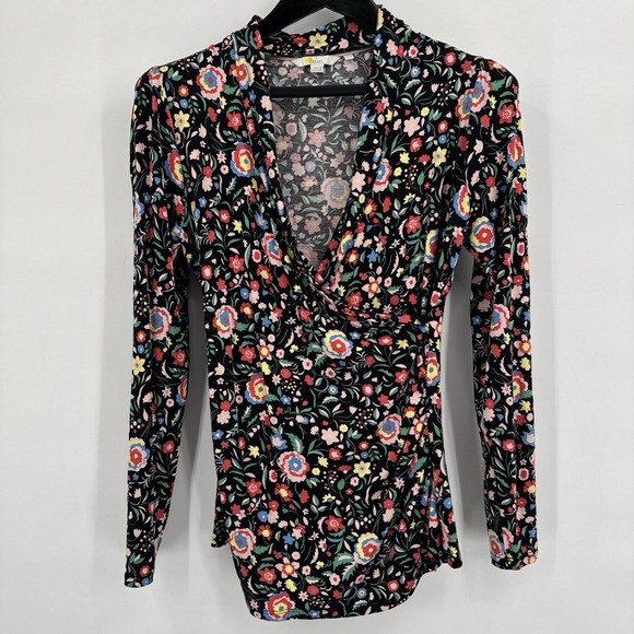 Boden Tops - Boden Women's US 10 Floral Crossover L/S Garden Boho Shirt Stretchy Comfort